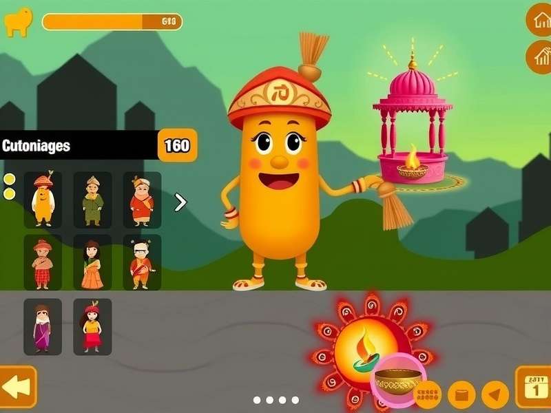 Potato Voyage India gameplay screenshot showing character in Indian landscape