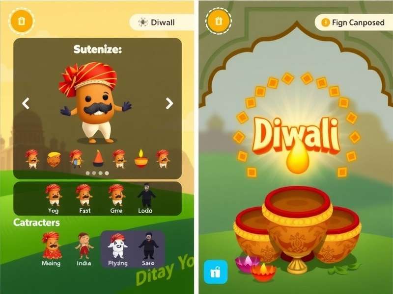 Potato Voyage India character customization screen showing various Indian-inspired outfits